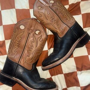 Kids Black and Brown Western Boots- Cody James